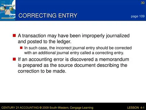 The Correcting Entry Process