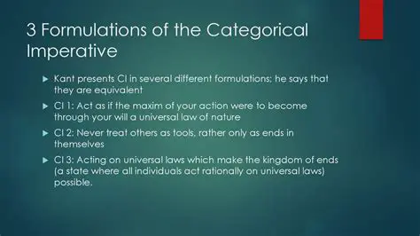 The Different Formulations of the Categorical Imperative