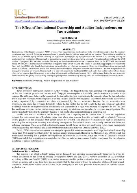 The Effect of Institutional Ownership