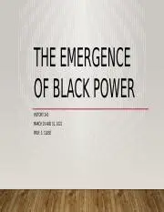 The Emergence of Black Power