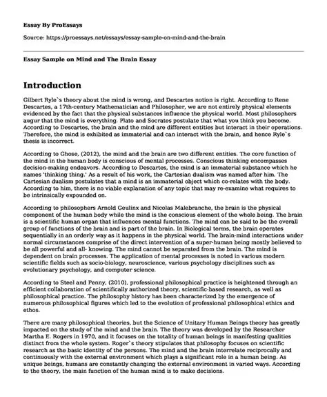 The Essay on the Nature of the Human Mind