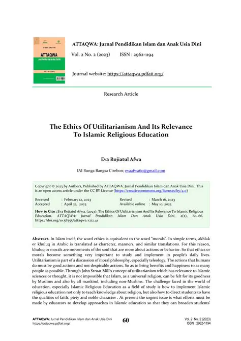 The Ethics of Utilitarianism