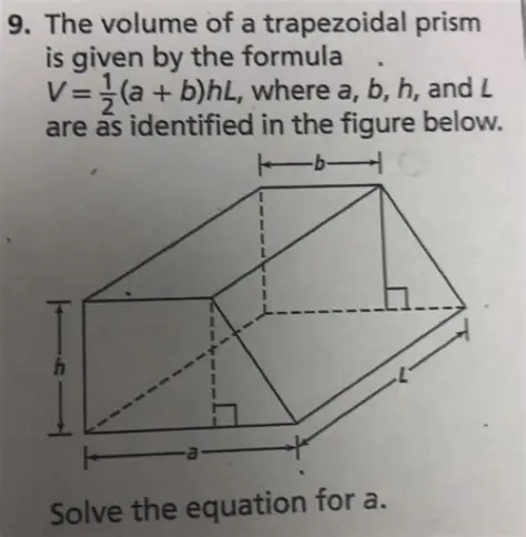 The Formula for the Volume of a Trapezoidal Prism