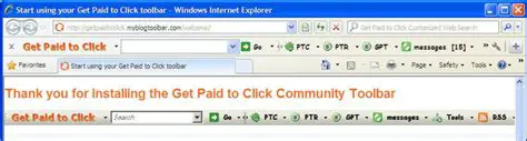 The Get Paid to Click Toolbar