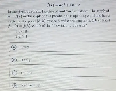 The Given Quadratic Function