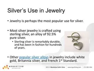 The History and Uses of Silver