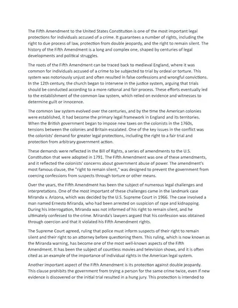 The History of the Fifth Amendment