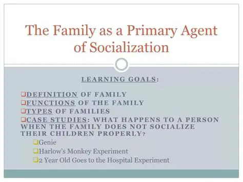 The Home as a Primary Agent of Socialization