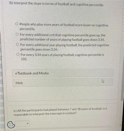 The Importance of Cognitive Percentile in Football