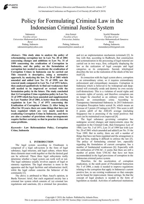 The Importance of Fines in the Indonesian Criminal Legal System