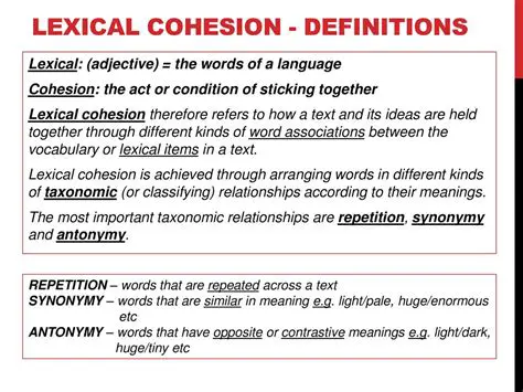 The Importance of Lexical Cohesion in Text