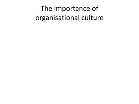 The Importance of Organisational Culture