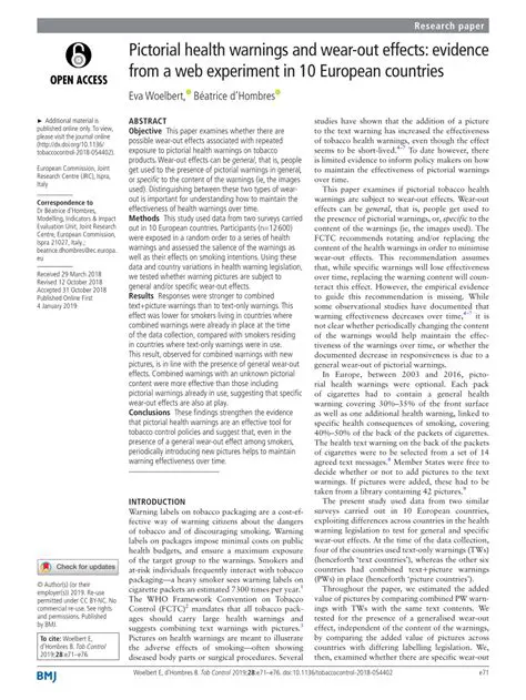 The Importance of Pictorial Health Warnings