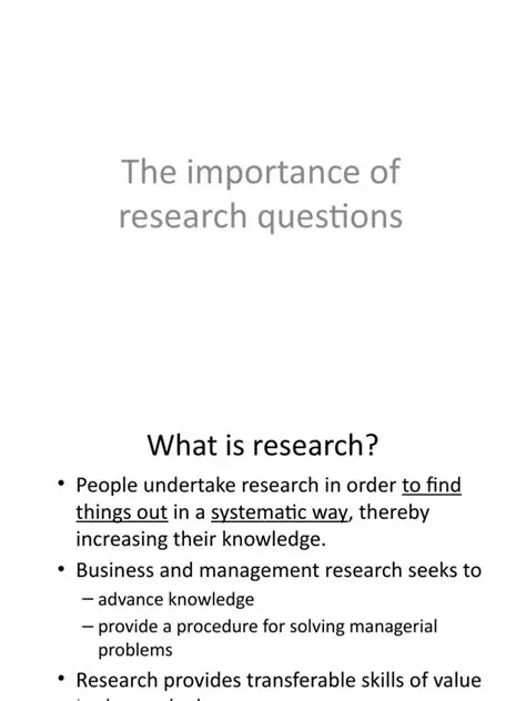 The Importance of Research Questions