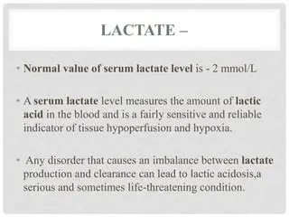 The Importance of Serum Lactate Levels in Trauma Patients