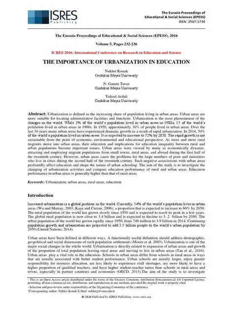 The Importance of Urbanization