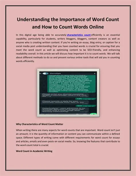 The Importance of Word Count in Writing