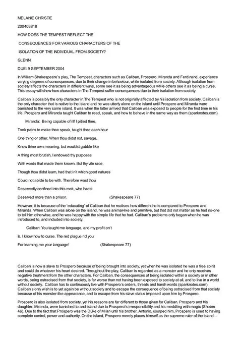 The Isolation of the Individual