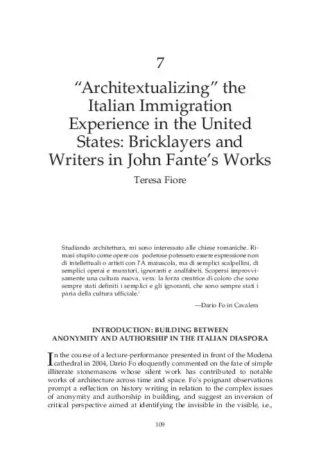 The Italian Immigration Experience