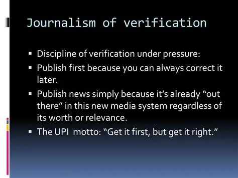 The Journalism of Verification