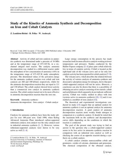 The Kinetics of Ammonia Synthesis