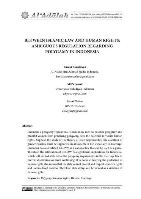 The Law on Polygamy in Indonesia
