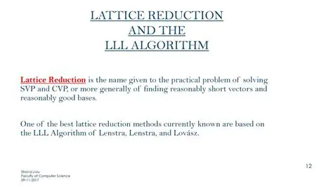 The LLL Reduction Algorithm