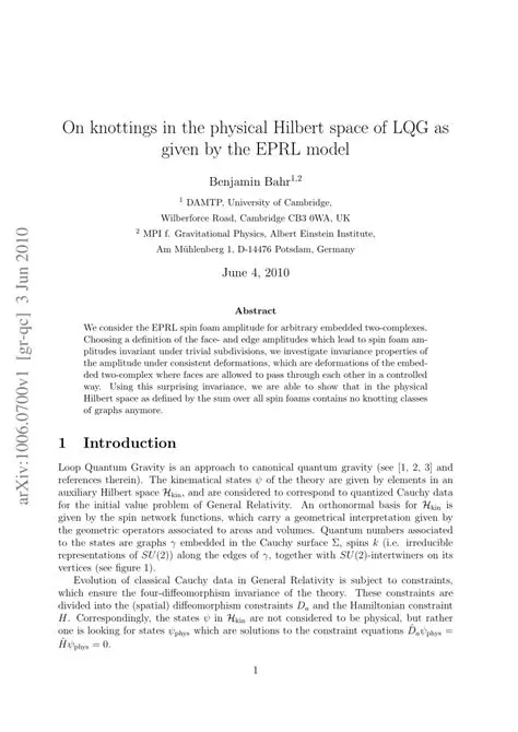 The Physical Hilbert Space
