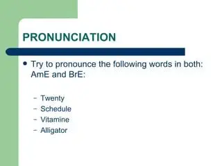 The Primary AmE Pronunciation
