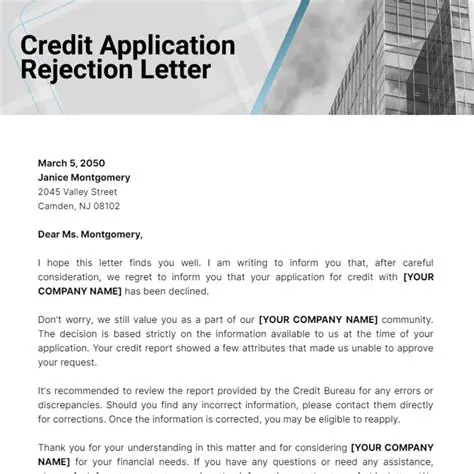The Problem of Credit Rejection