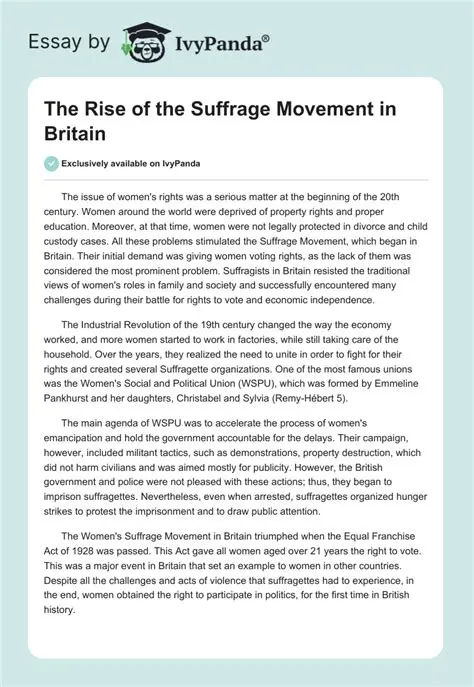 The Rise of the Suffrage Movement