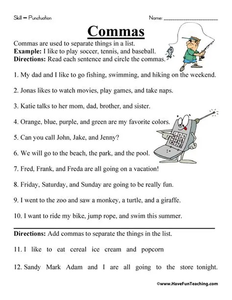 The Role of Commas in Separating Items in a List