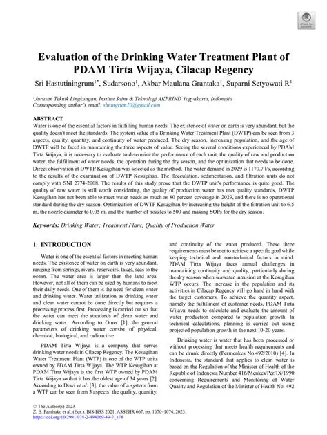 The Role of PDAM in Providing Drinking Water Services