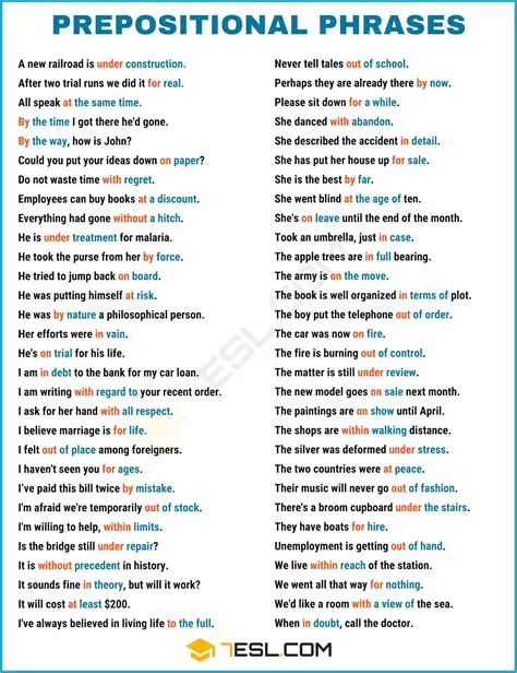 The Role of Prepositional Phrases