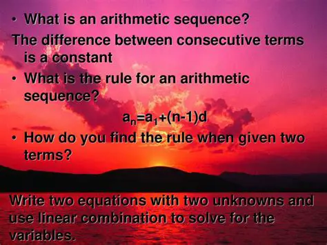 The Rule for an Arithmetic Sequence
