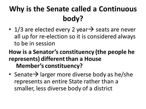 The Significance of a Continuous Body in the Senate