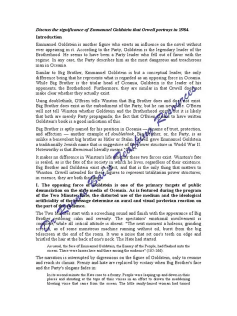 The Significance of Emmanuel Goldstein