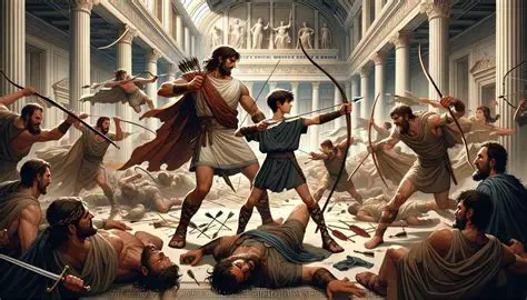 The Significance of Fighting the Suitors with His Son Telemachus