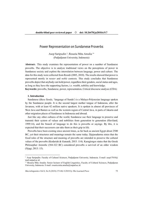 The Significance of Sundanese Proverbs