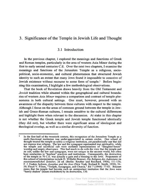 The Significance of the Temple