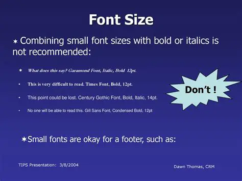 The Smallest Font Size to Use on a Slide