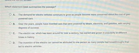 The Statement that Best Summarizes the Passage