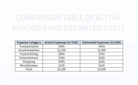 The Table of Estimated Expenses