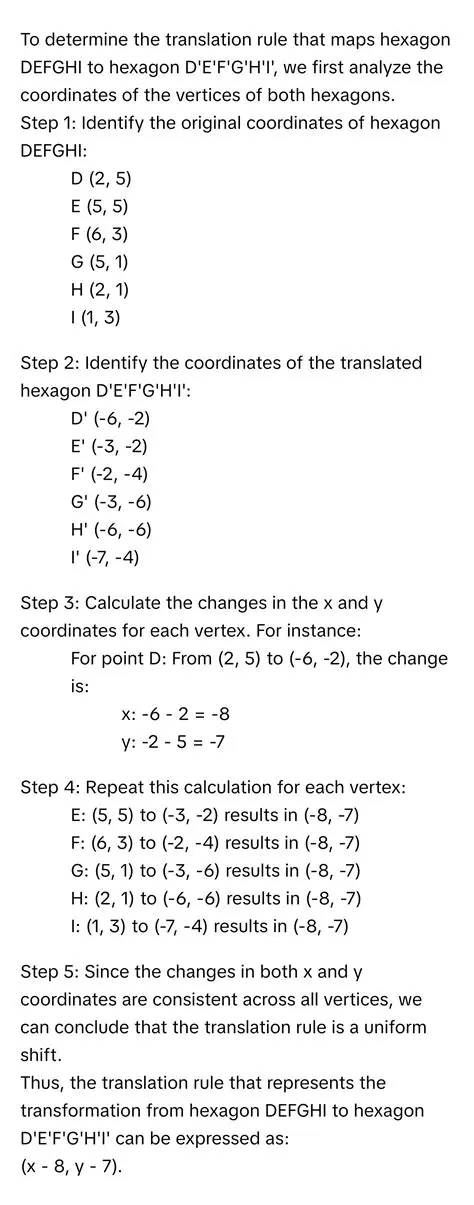 The Translation of Hexagon DEFGHI
