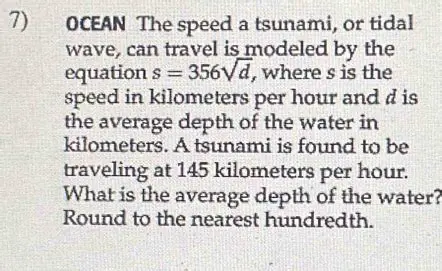 The Tsunami Speed Equation