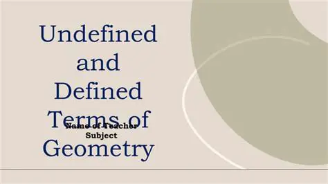 The Undefined Terms in Geometry