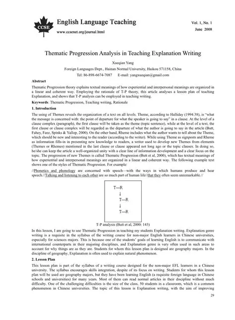 Thematic Progression Analysis