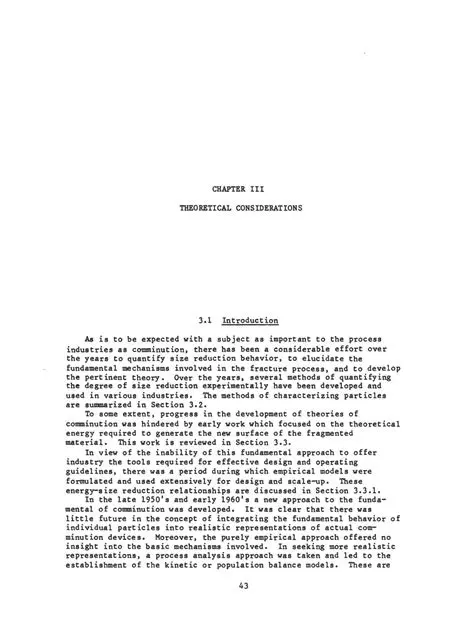 Theoretical considerations