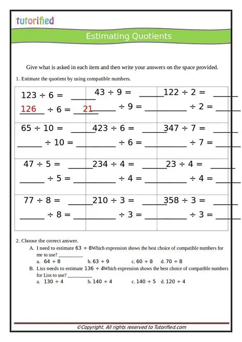 Tips for Estimating Quotients