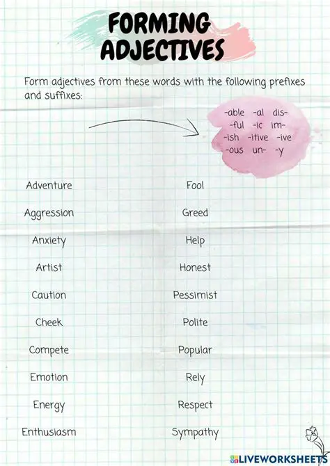 Tips for Forming Adjectives